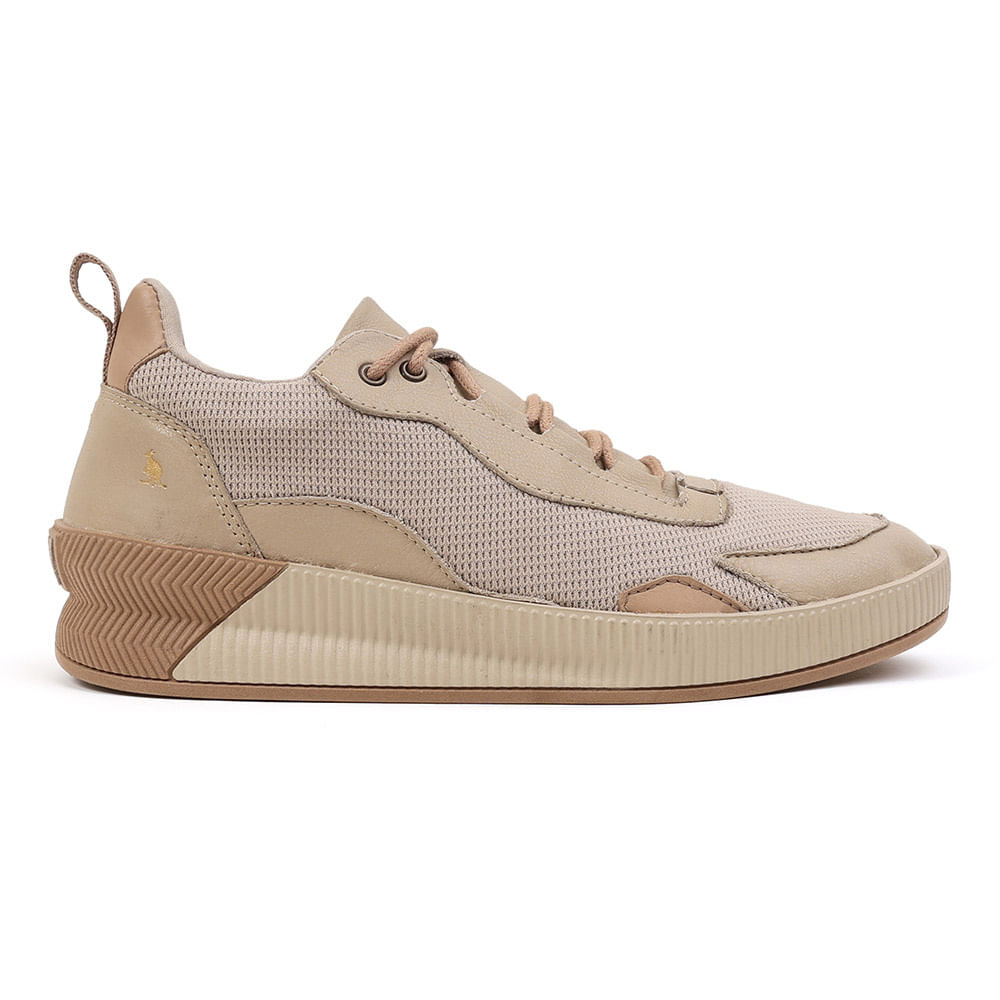 Tenis Fem Nylon Recortes - Off White