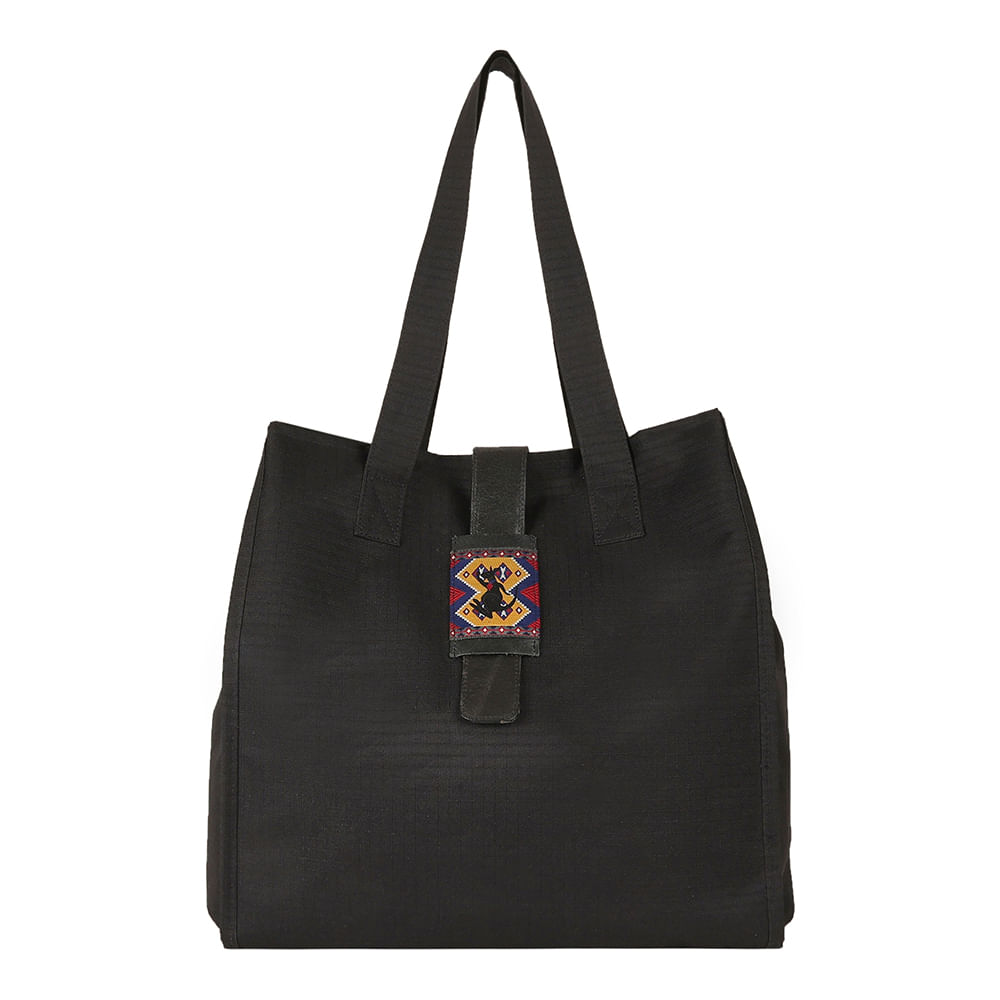 Bolsa Tote Bag Etnica - Preto