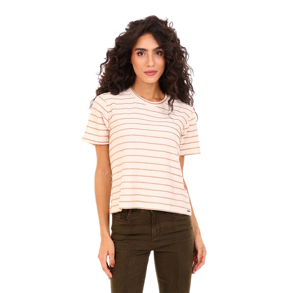 Camiseta Listrada - Natural