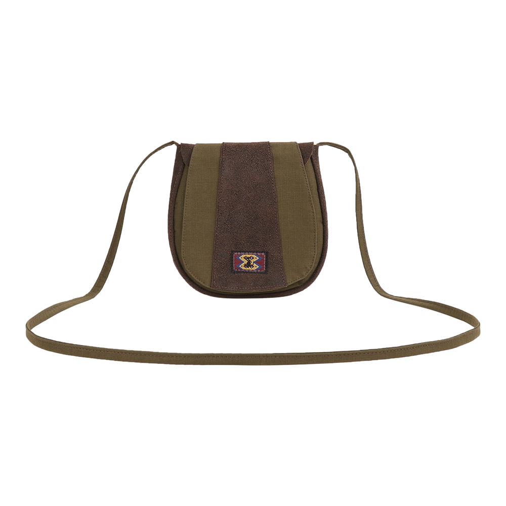 Bolsa Mini Nylon Couro - Verde Oliva