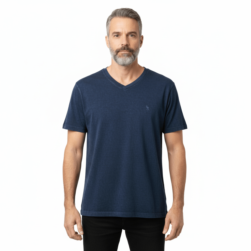 Camiseta v Marm Bicolor - Azul Marinho
