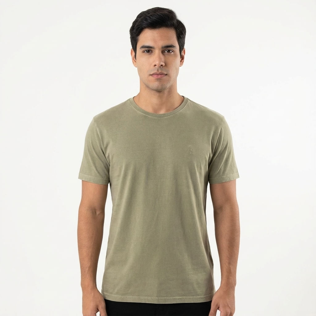 Camiseta Meia Malha Est - Kaki