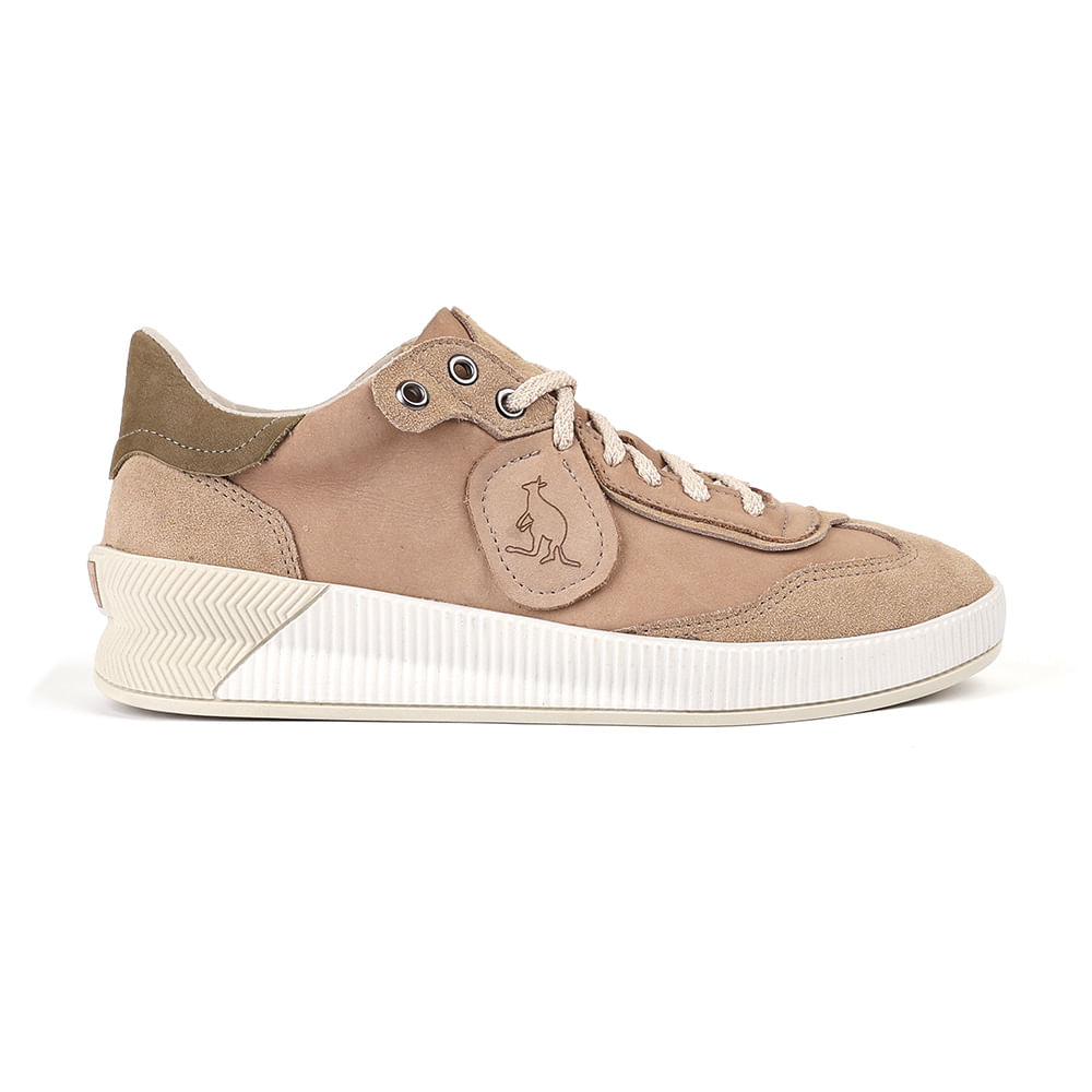 Tenis Recortes Nobuck - Areia