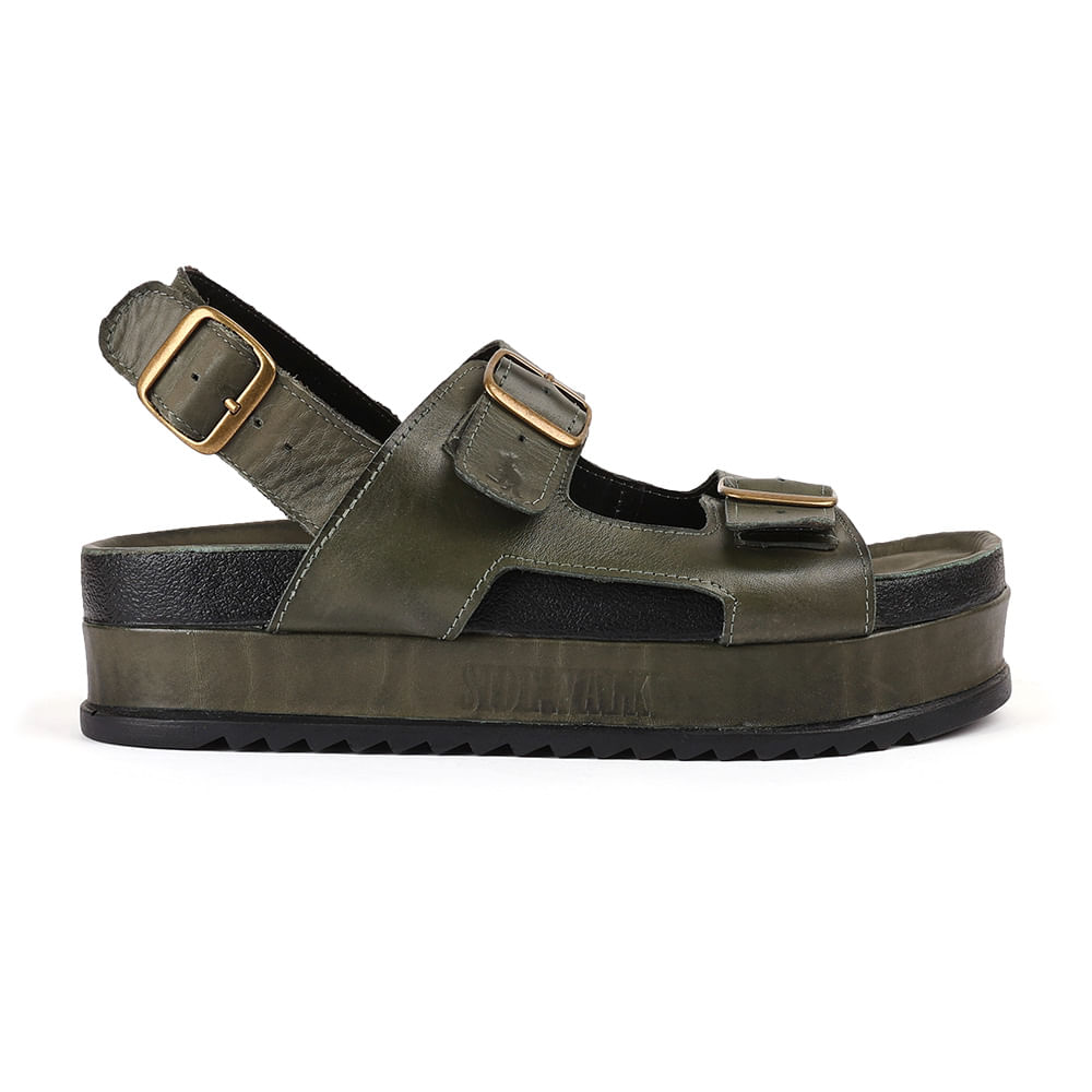 Sand Plataforma Fivelas - Verde Militar