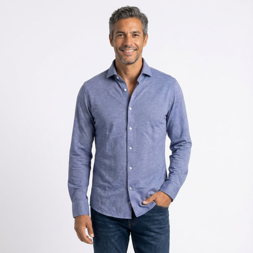 Camisa Ml Malha - Azul Marinho