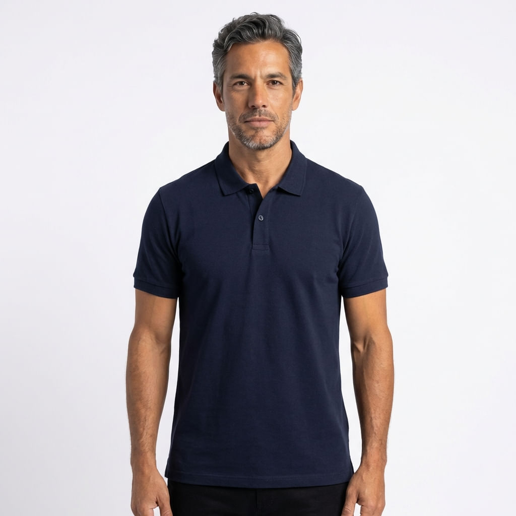 Polo Mc Pima Vista Botao - Azul Marinho