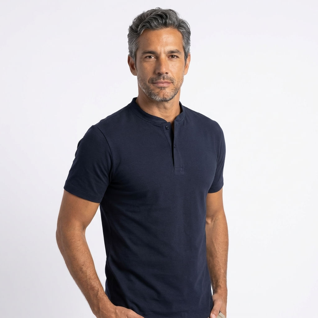 Camiseta Pima Gola Portug - Azul Marinho
