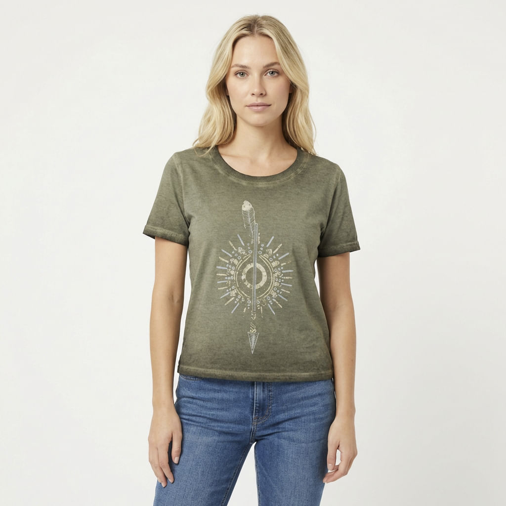 Camiseta Est Flecha Foil - Verde Militar