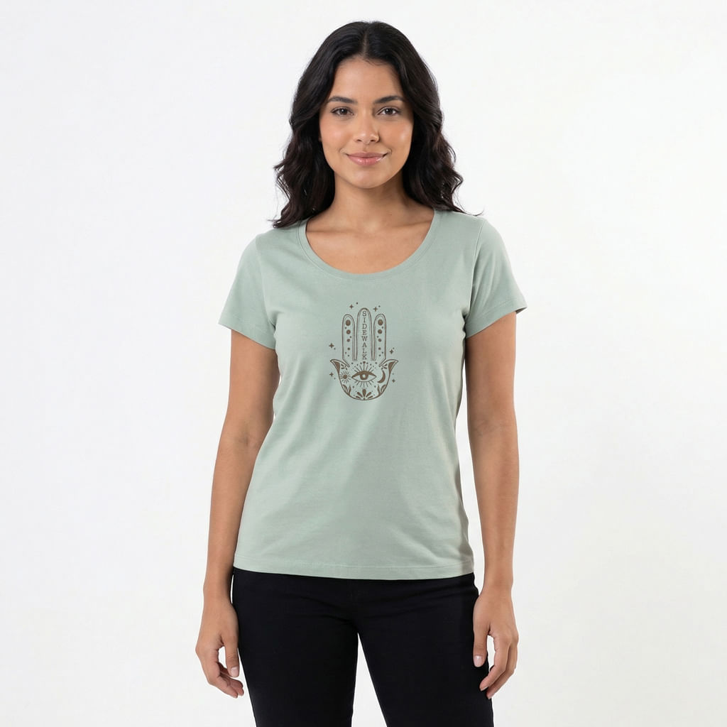 Camiseta Est Mao Mistica - Verde Argila