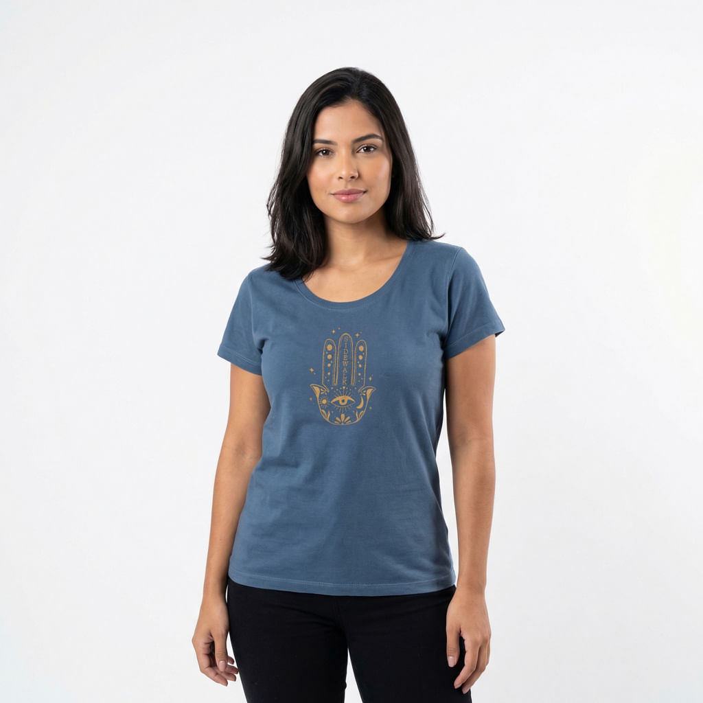 Camiseta Est Mao Mistica - Azul Marinho