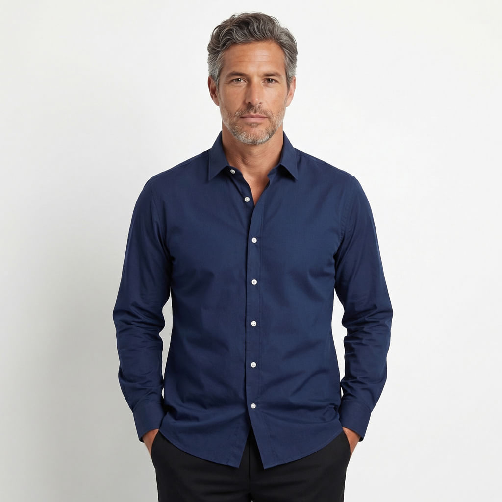 Camisa M/L Classica - Azul Marinho