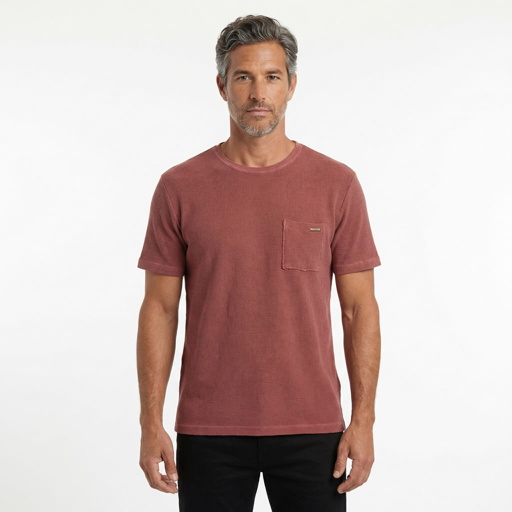 Camiseta Quadrile Bolso - Bordo