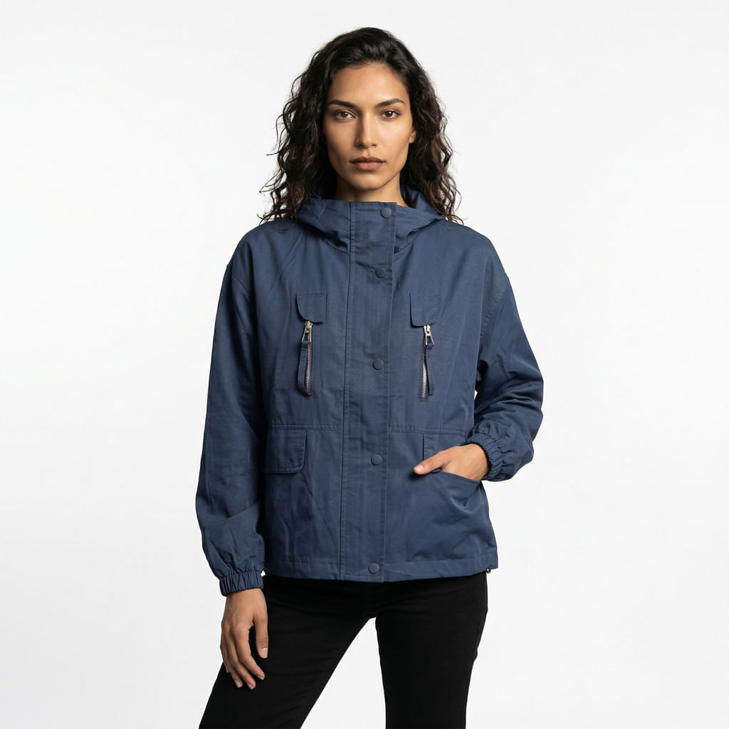 Jaqueta Bolso Grande - Azul Marinho