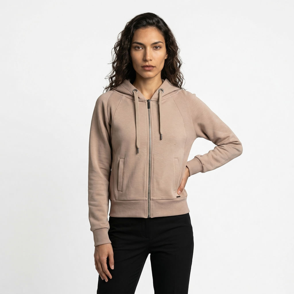 Blusa Malha Capuz - Camel