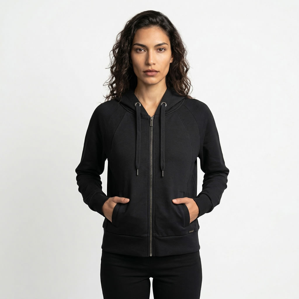 Blusa Malha Capuz - Preto