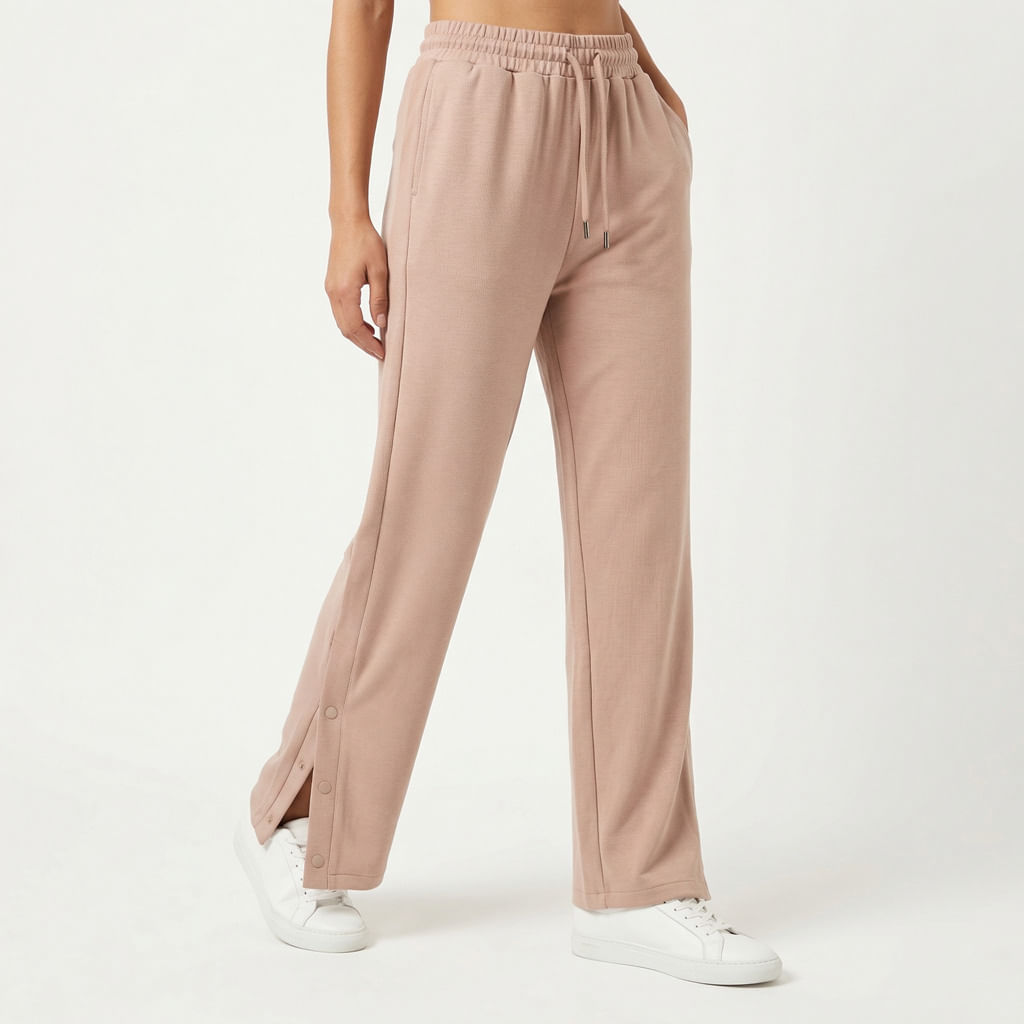 Calça Malha Botoes - Camel