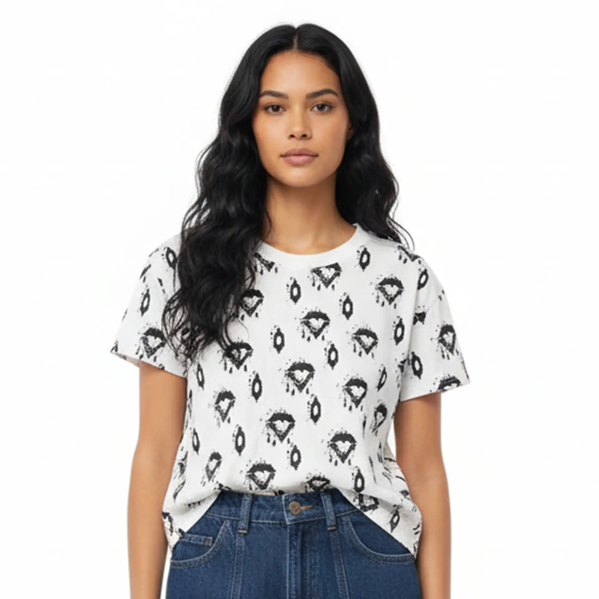 Camiseta Gola Rib - Off White