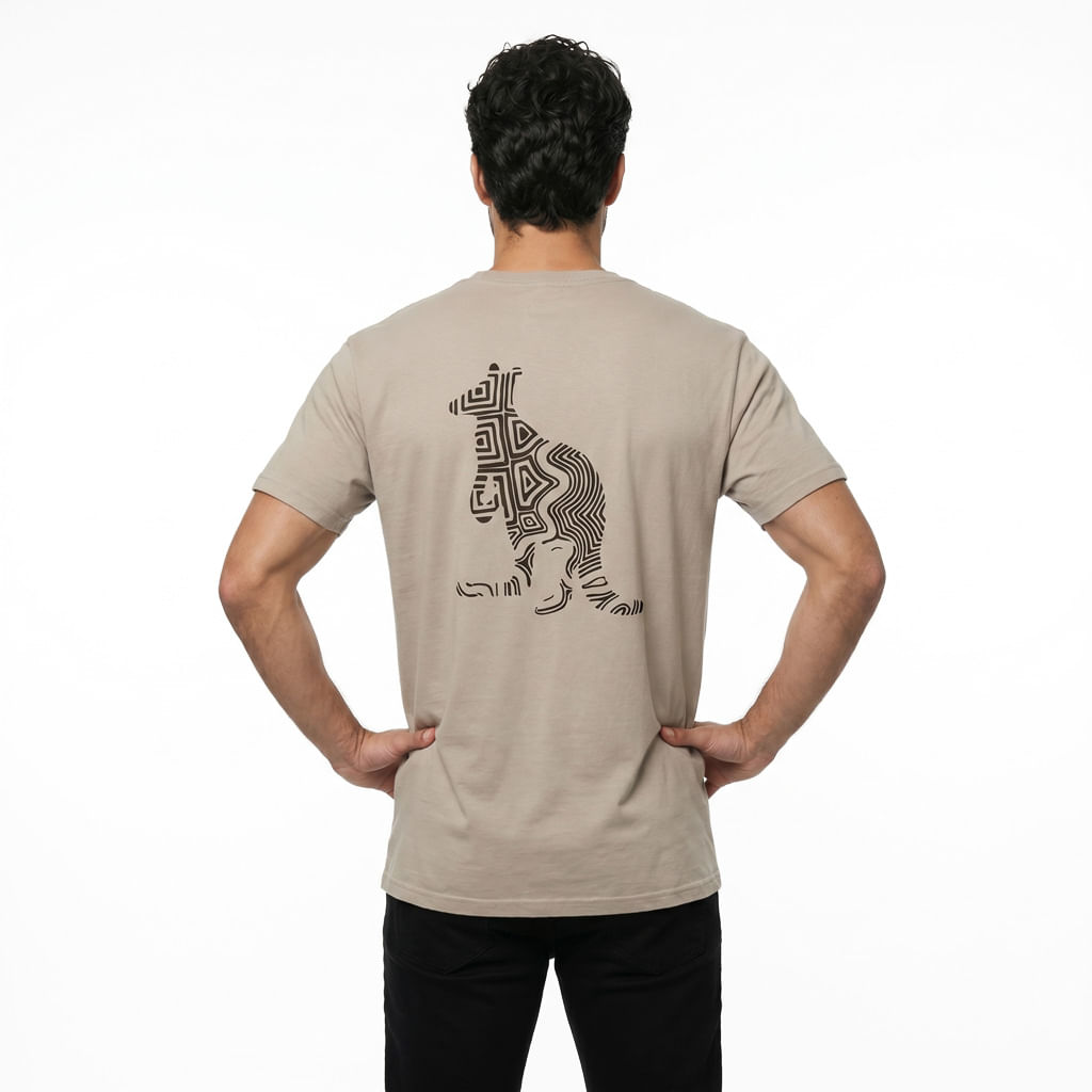 Camiseta Canguru Etnico - Areia