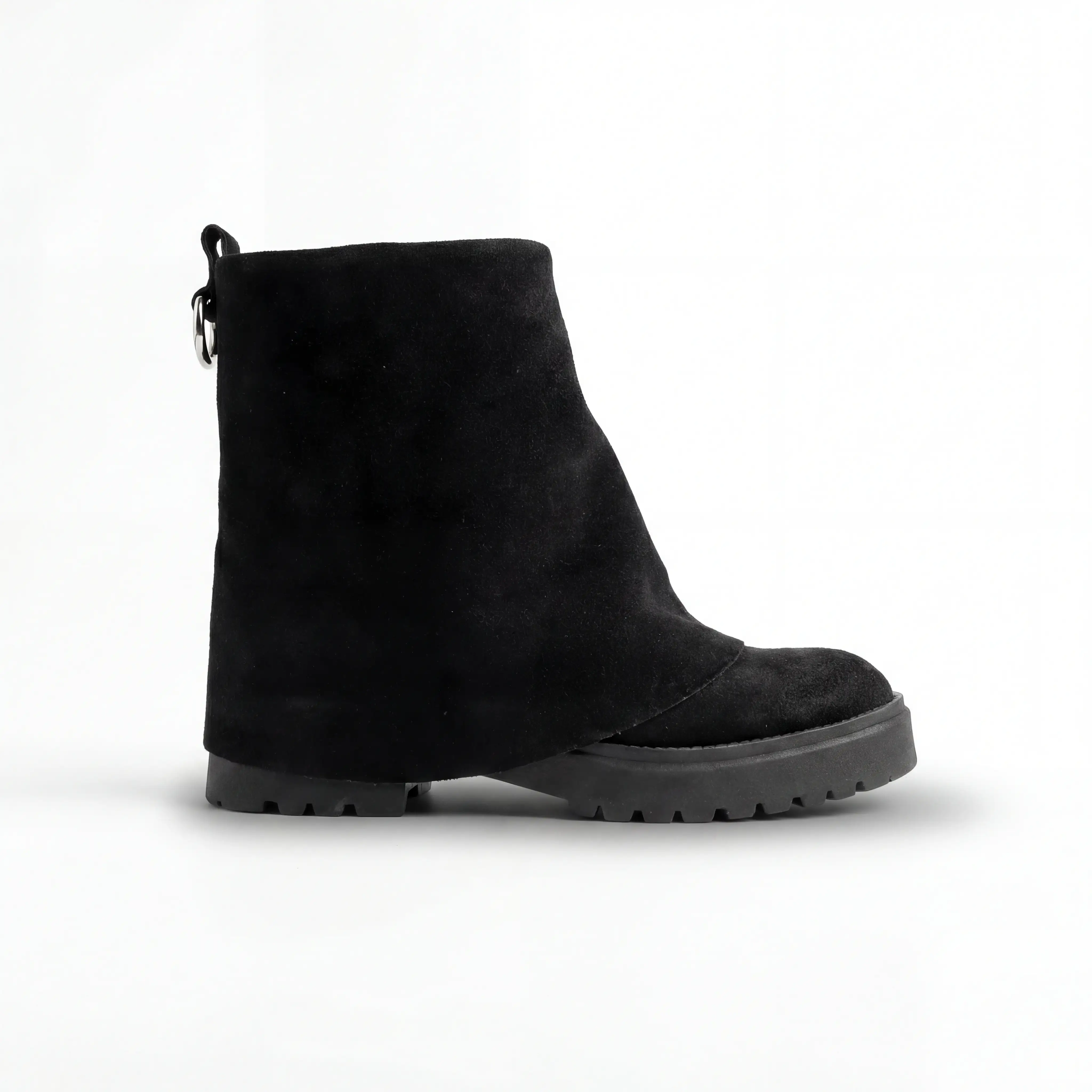 Bota Fem Camurca Polaina - Preto