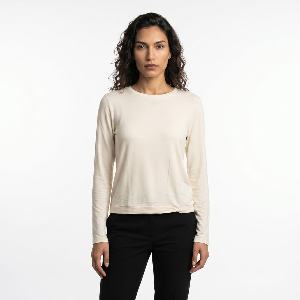 Camiseta Manga Longa No Barra - Off White