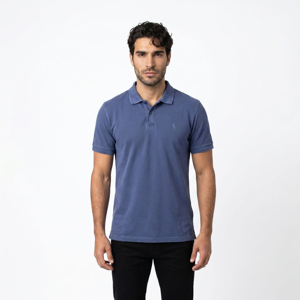 Polo Peitilho Sobreposto - Azul Marinho