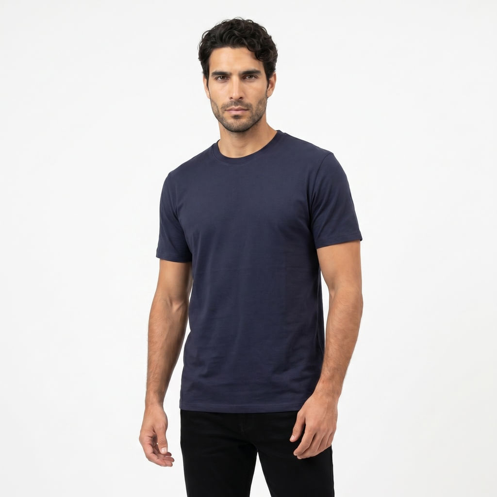 Camiseta Basica Elastano - Marinho