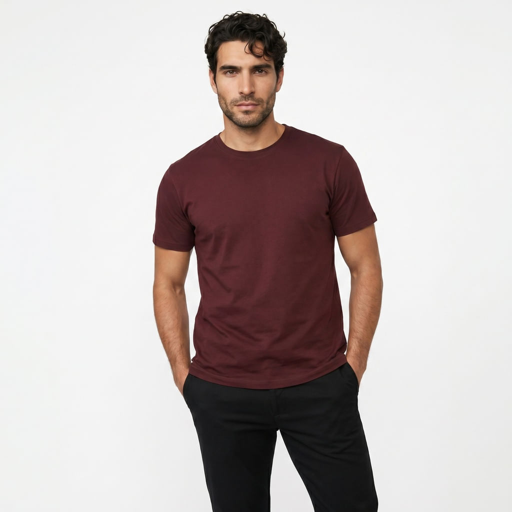 Camiseta Basica Elastano - Bordo
