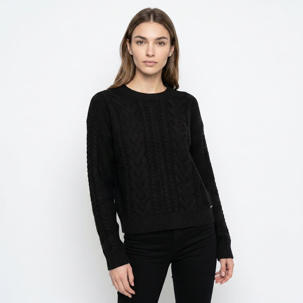 Blusa Golinha Trancado - Preto