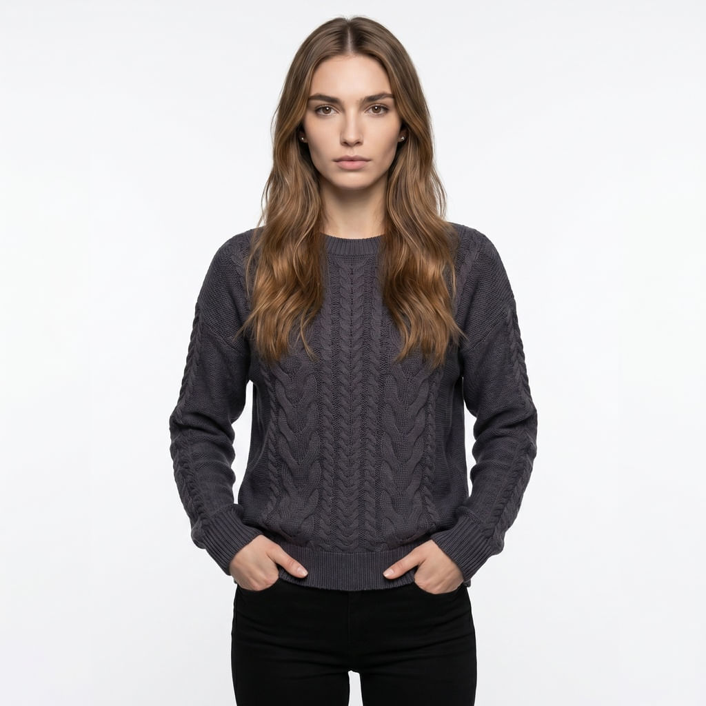 Blusa Golinha Trancado - Azul