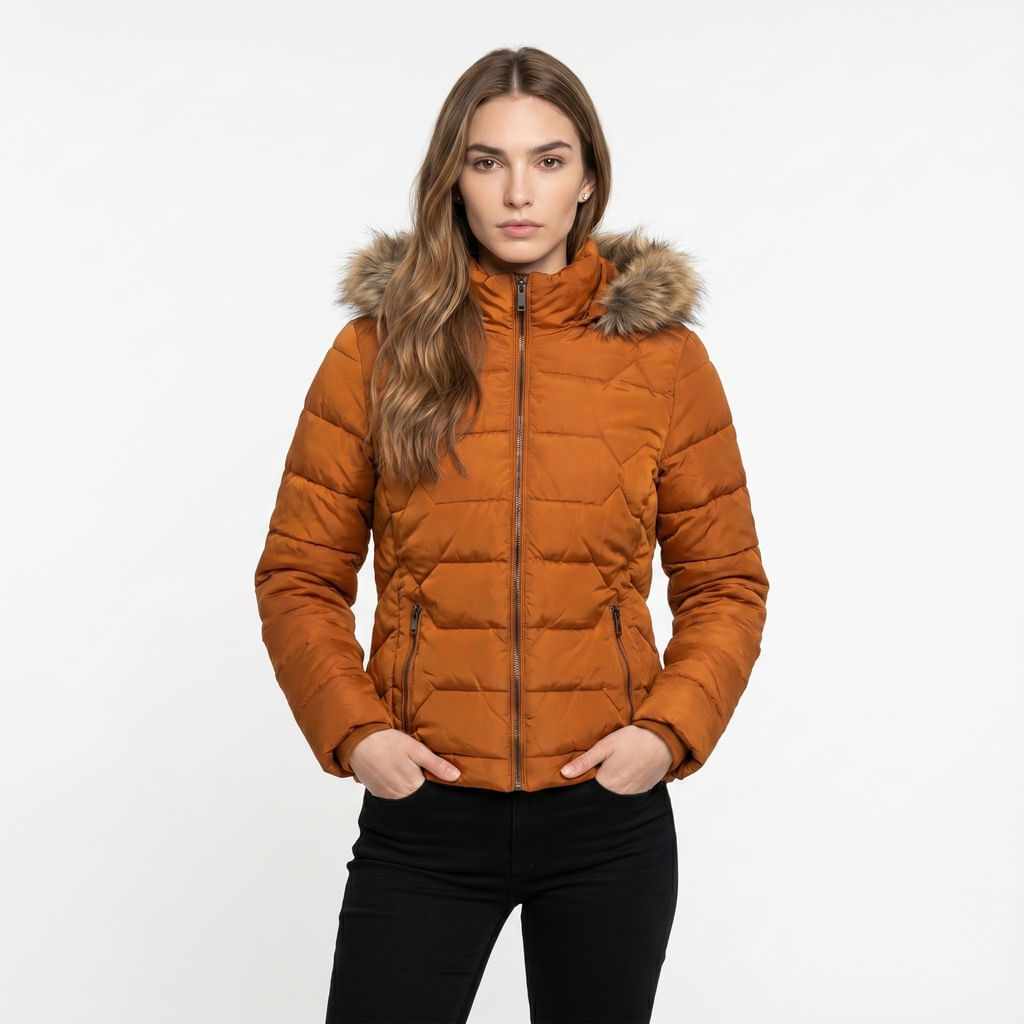 Jaqueta Nylon Gominhos - Camel