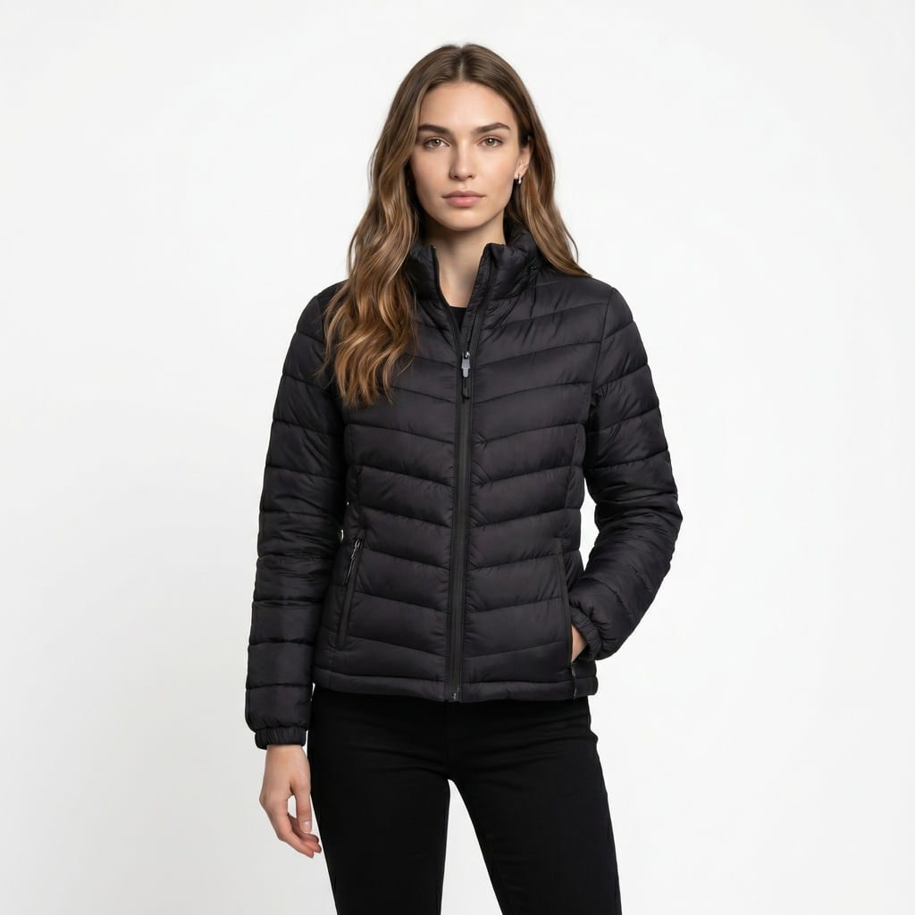 Jaqueta Nylon Gola Alta - Preto