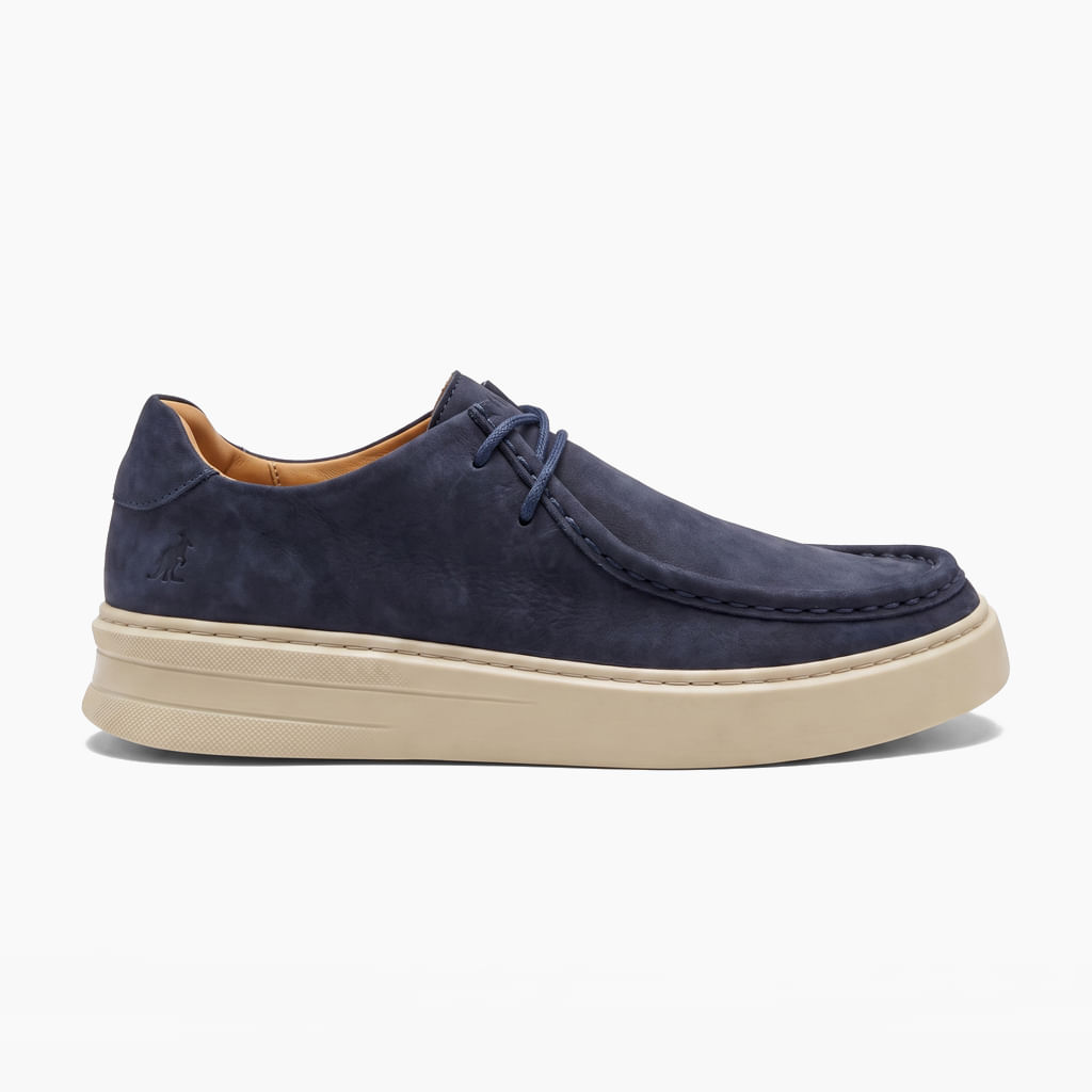 Casual Walabi Nobuck Borracha - Azul Marinho