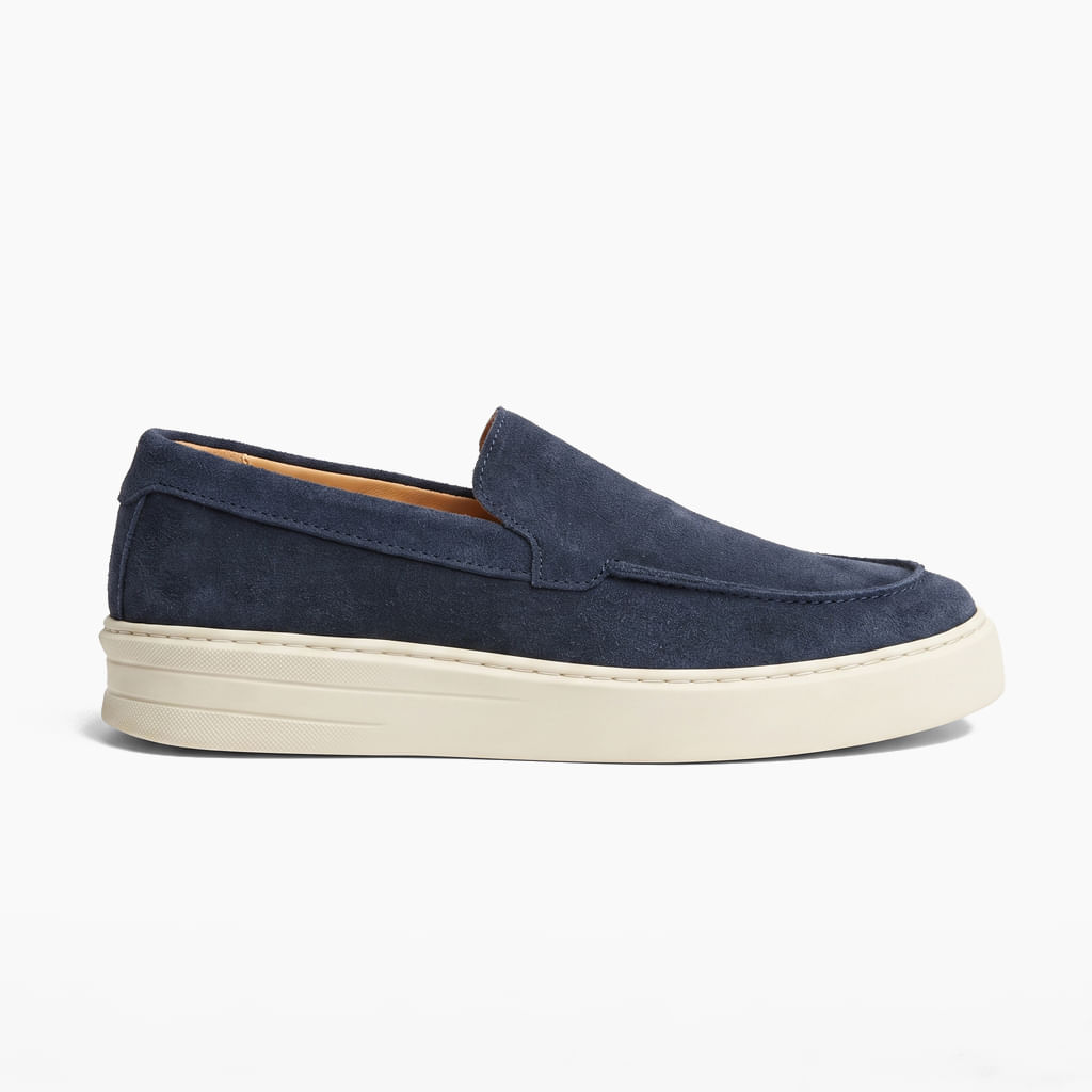 Casual Mocassim Camurça - Azul Marinho