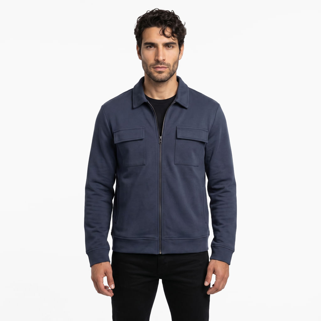 Jaqueta Masculina Ponto Roma - Azul Marinho